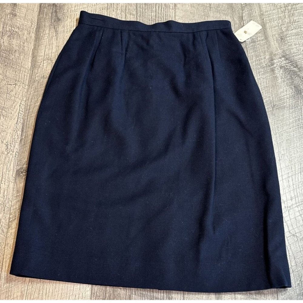 Vintage Talbots Worsted Wool‎ Skirt Womens 6 Petite Navy Pleated Lined USA NEW